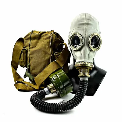 Cold War Era Soviet Military Gas Mask GP-5 Back Hose NATO Modern Filter MEDIUM • $43.78