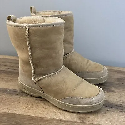 L.L. Bean Vintage Suede Tan Shearling Lined Insulated Winter Boots Women's 9 • $30