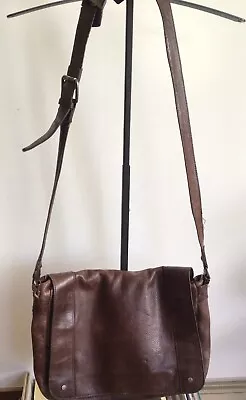 Kenneth Cole Brown Leather Cross Shoulder Messenger Bag Briefcase • $39.99
