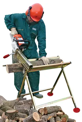 PORTEK LOGMASTER Log Saw Horse Bench Firewood Holder Folding Heavy Duty 125kgMAX • £118.99