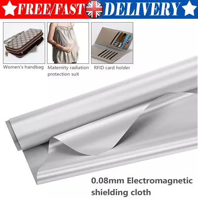 £12.18 • Buy EMF Anti-Radiation Shielding Blanket Silver Fibre Fabric Protection Blocking UK