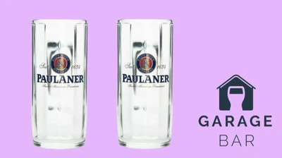 £15.99 • Buy Set Of 2 Paulaner Beer Glasses Tankard Half Pint 30cl Brand New