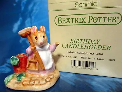Birthday Candle Holder Hunca Munca Mouse Schmid Beatrix Potter In Box • $16.90