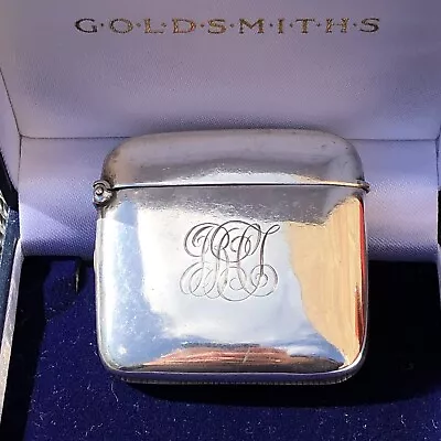 Monogrammed Sterling Silver Vesta Case William Comyns 1903 • $67.82