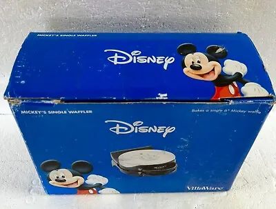 VillaWare Mickey's Waffler Mickey Mouse Single Waffle Maker Model 5555-01 DISNEY • $77.99