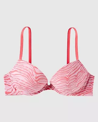 La Senza Remix Cotton Push Up Bra 34B - Pink Modern Tiger. Brand New With Tags • £13.50