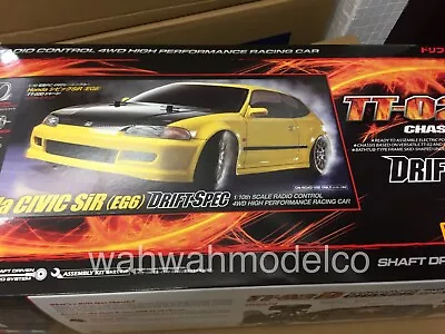 Tamiya 58637 A 1/10 Scale EP RC TT02D Drift Car Kit Honda Civic SiR EG6 (No ESC) • $128