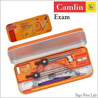 £9.99 • Buy Compact Maths Geometry School Exam Set-Compass Ruler Protractor Sharpener Eraser