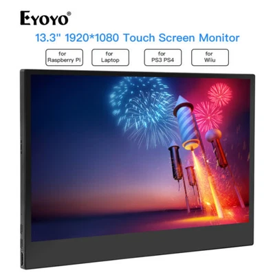 $338.75 • Buy 1920x1080 13.3  IPS Panel Touch Screen Monitors HDMI IPS Gaming For PS3 PS4 PC A