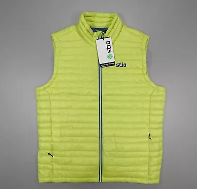 Stio Lime Zest Pinion Down Puffer Vest Full Zip 800 Fill HyperDRY Men's Size L • $99.77