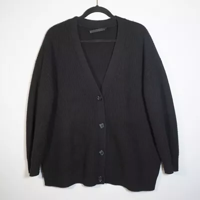 Jenni Kayne Cashmere Cocoon Stretch Knit Button Front Cardigan Sweater Black S • £302.86