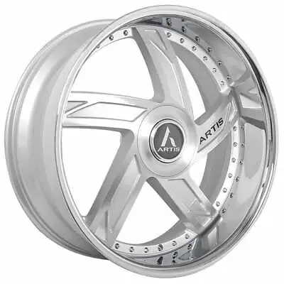 22 24 26  ARTIS WHEELS VESTAVIA SILVER WITH CHROME RIMS Regular Caps (4pcs) • $2559