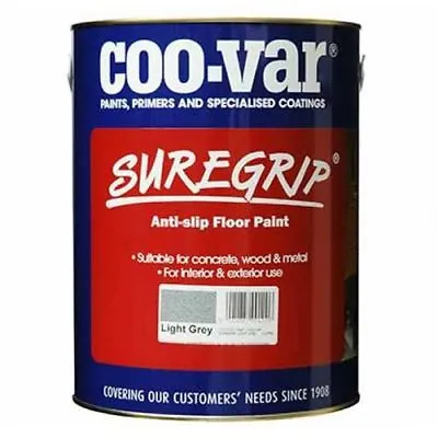 5lt Sure Grip Anti Slip Quick Dry Floor Paint Light Grey Interior And Exterior  • £92.98