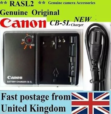 Genuine CANON Charger CB-5L BP-511A EOS 50D 40D 30D 20D 10D5D MK1PowerShot G6 • £24.95