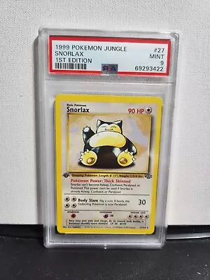 $39.95 • Buy 1999 Pokemon Jungle #27 Snorlax 1st Edition Non Holo PSA 9 Mint
