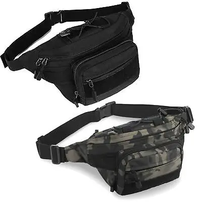Men Military Tactical Waist Bag Molle Fanny Pack Bumbag Outdoor Shoulder Bags • £12.99
