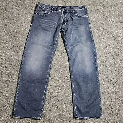 Hugo Boss Maine Fit Jeans Men 38X30 Flex Regular Straight Leg Dark Wash Stretch • $29.99