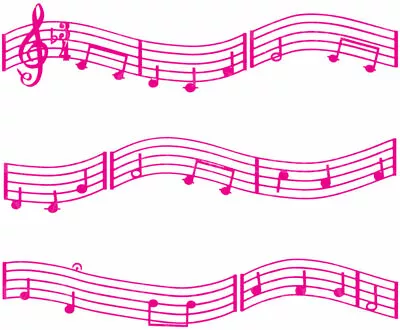 Pink Music Band Notes ~ Edible 2D Fondant Cake 3 Strip Side Topper ~ D22676 * • $7.98