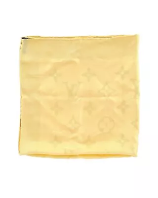 Louis Vuitton Square Monogram Scarf In Yellow Silk One Size • £186