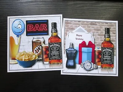   2 X WHISKEY BAR & MENS ACCESSORIES --- Card Toppers (NEW SIZE) & Sentiments • £1.50