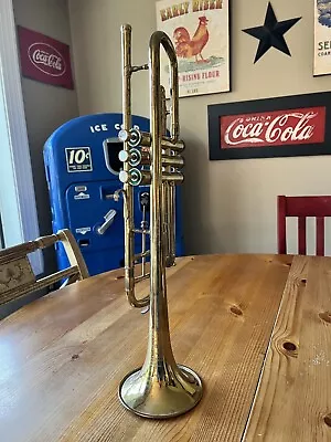 Vintage Couesnon Brass Trumpet Or Cornet Paris Agents Larkin Music House #D9 • $32