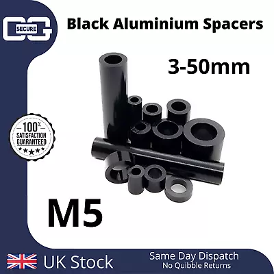 M5 Black ANODISED Aluminium Standoff Spacers M5 Stand Off Collar Bush • £12