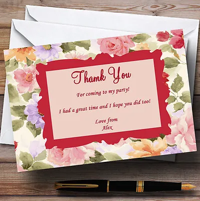 Vintage Floral Stunning Tea Garden Personalised Party Thank You Cards • £9.99