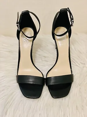Vince Camuto Womens Open Toe Ankle Strap Sandals Black Leather Size6.5 • $7.80