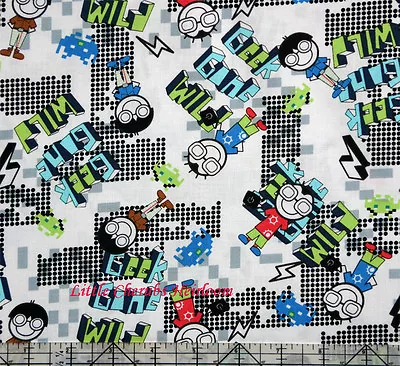 Timeless Treasure  Geek Gone Wild  White Fabric By Yard • $8.98