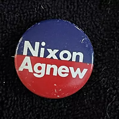 1972 Original Nixon Agnew Campaign Pinback Button Tin Lithograph By Green Duck • $6.99