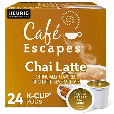 Cafe Escapes Chai Latte Keurig K-Cup Pods 24 Count • $14.99