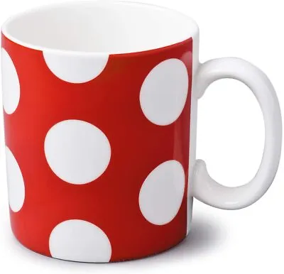 Extra Large Big Mug 1 Pint Coffee Tea Soup Chunky Dotty Mug Polka Dot Red • £12.95