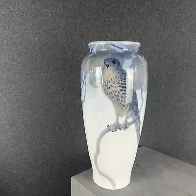 Unique Royal Copenhagen Porcelain Gernhard Heillmann Vase Eagle Falcon Bird • $3500