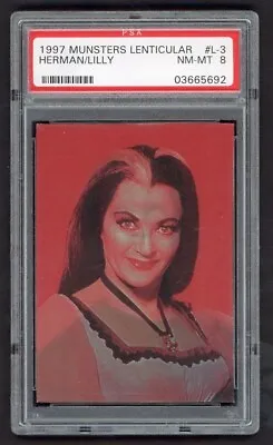 1997 The Munsters Lenticular #L-3 Herman & Lilly PSA 8 NRMT Pop 14 Only 5 Higher • $75