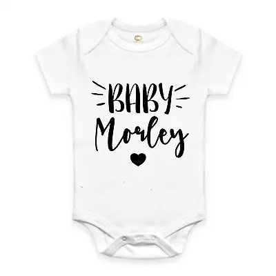 £9.99 • Buy PERSONALISED Unisex BABY Clothing Vest Babygrow Baby Shower Gift ANY SURNAME