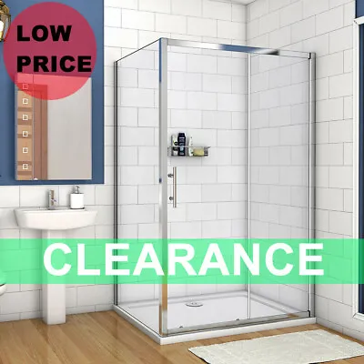 Bathroom Sliding Door Shower Enclosure Side Panel And Tray 6mm Glass Cubicle B8 • £180