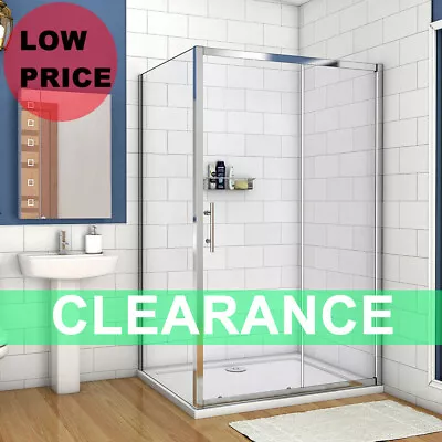 Bathroom Sliding Door Shower Enclosure Side Panel And Tray 6mm Glass Cubicle B8 • £98