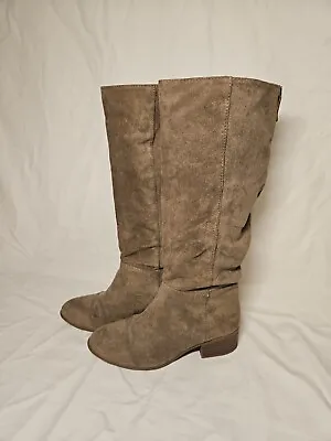 7 Target/Merona Women's Ellis Fashion Riding Boots Faux Suede Taupe Neutral • $10