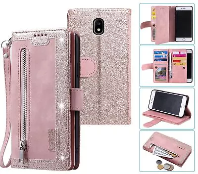 Galaxy J7 Pro J730 All In One Suede Wallet Case Front Zip Lanyard • $13.50