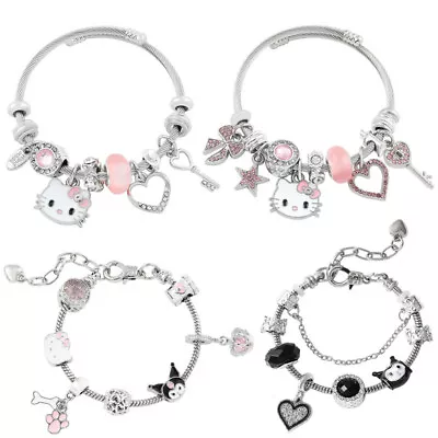 Hello Kitty  Kuromi Melody Girl Bracelet Cute Girl Charm Bracelet Kawaii Sanrio • £8.49