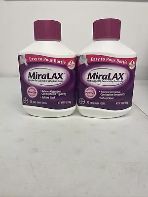 TWO Miralax Osmotic Laxative Unflavored Powder 17.9 Oz Each Exp 01/2024 • $39.99