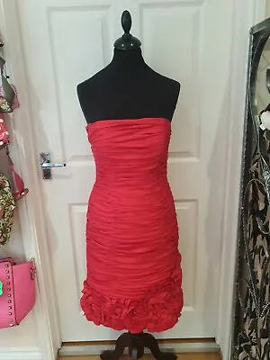 £40 • Buy JORA COLLECTION Dress NWT Red Rouched Knee Length Occasion Wear Prom UK Size 12