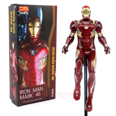 Crazy Toys Marvel Avengers Iron Man MK46 Tony Stark 12  Action Figure Model Toys • £53.99