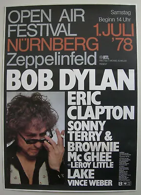 $99.95 • Buy Bob Dylan Eric Clapton Concert Tour Poster 1978 Street Legal
