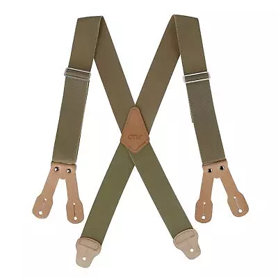 New CTM Men's 2 Inch Wide Non-Elasticized Construction Button-End Suspenders • $23.94