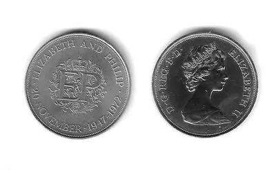 GB - 1972 25p Crown 25th Wedding Anniversary Of Queen Elizabeth Coin • £2