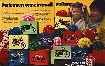 1979 Suzuki Bikes TWO PAGE Print Ad Christmas Motocross RM Model Year 1980 • $29.99