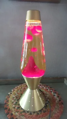 Vintage Underwriters Laboratories LAVA LAMP Starlight Gold Base Red Lava • $125