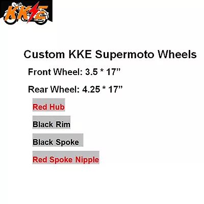 KKE 17  Supermoto Motard Wheels Rims For Suzuki DRZ400E DRZ400S DRZ400SM Red Hub • $759