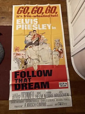 Follow That Dream - Original Tri Folded Movie Poster - Elvis Presley • $200